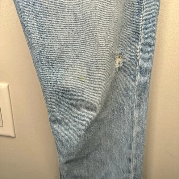 Agolde Riley High Rise Straight Crop Jeans Distressed Size 27 - Picture 6 of 16